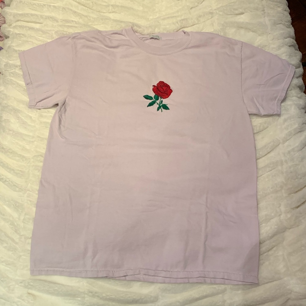 Brandy Melville purple tee w/ rose